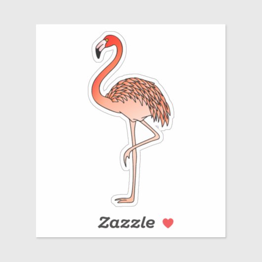 Roze Flamingo Bird Lineart-57567 Sticker (Vel)