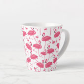 Roze Flamingo Bird Waterverf op White Design Latte Mok (Rechterhoek)