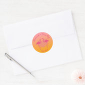 Roze Flamingo Birds Custom Wedding Ronde Sticker (Envelop)