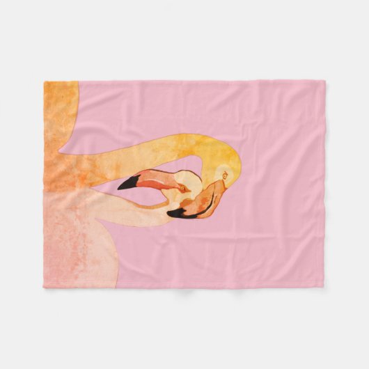 Roze Flamingo Birds Fleece Blanket (Voorkant (Horizontaal))
