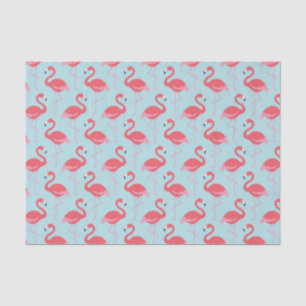 Roze flamingo blauw patroonpapier tissuepapier