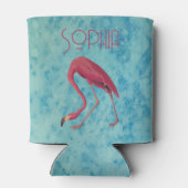 roze flamingo blikjeskoeler (Achterkant)