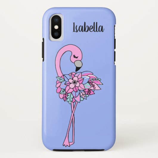 Roze Flamingo Bloem Mobiele Telefoon Hoes (Achterkant)