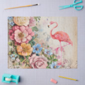 Roze Flamingo &  Bloemen Decoupage Tissuepapier (Craft)
