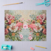 Roze Flamingo &  Bloemen Decoupage Tissuepapier (Craft)