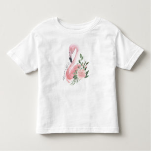 Roze Flamingo Bloemenmeisje Wedding Kinder Shirts