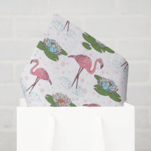 roze flamingo bloemenpatroon tissuepapier