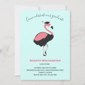 Roze Flamingo Blue Animal Afstuderen Kaart (Voorkant)