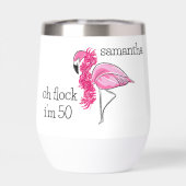 Roze Flamingo Boa Oh Flock Ik ben 50 Verjaardag Na (Achterkant)