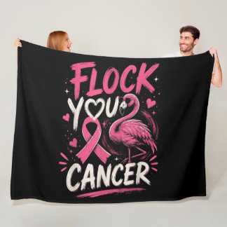 Roze Flamingo Borstkanker Strijdster Ondersteuning Fleece Deken