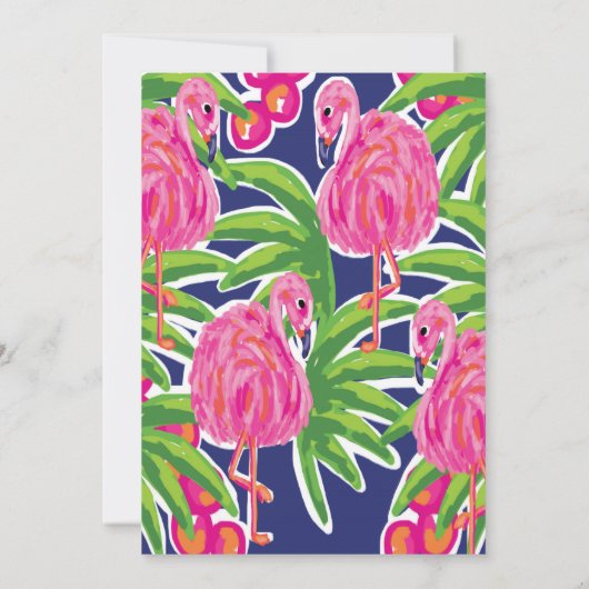 Roze Flamingo Bridal Shower Uitnodiging (Achterkant)