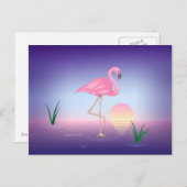 Roze Flamingo Briefkaart (Voorkant / Achterkant)