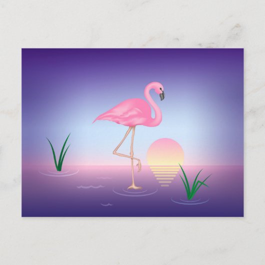 Roze Flamingo Briefkaart (Voorkant)