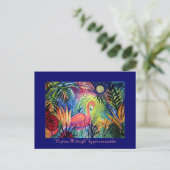 Roze Flamingo Briefkaart (Staand voorkant)