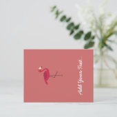 Roze Flamingo Briefkaart (Staand voorkant)