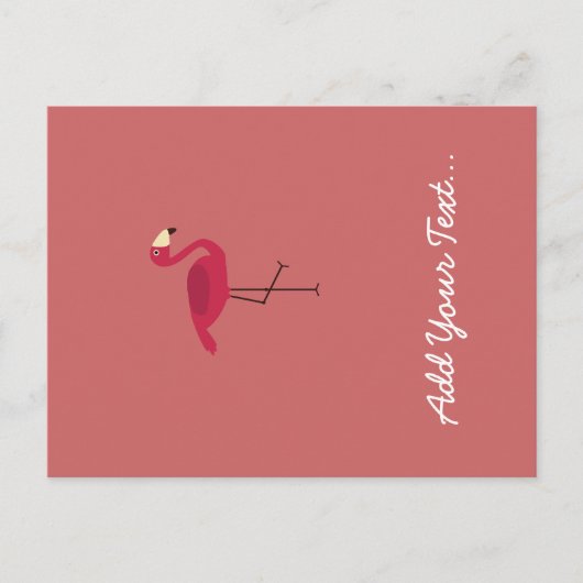 Roze Flamingo Briefkaart (Voorkant)