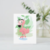 Roze Flamingo Briefkaart (Staand voorkant)