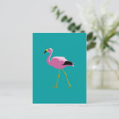 Roze Flamingo Briefkaart (Staand voorkant)