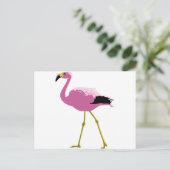 Roze Flamingo Briefkaart (Staand voorkant)