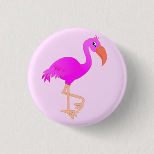 Roze Flamingo Button