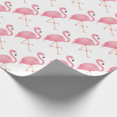 Roze flamingo cadeaupapier (Hoek)