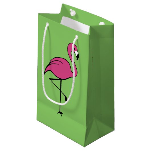 Roze Flamingo Cadeautas (Voorkant Gekanteld)