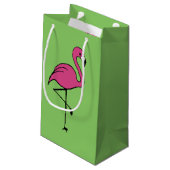 Roze Flamingo Cadeautas (Achterkant Gekanteld)