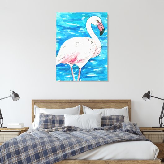 Roze flamingo canvas afdruk (Insitu (Slaapkamer))