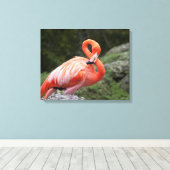 Roze Flamingo Canvas Afdruk (Insitu (Houten vloer))