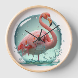 Roze Flamingo Clock voor de beste natuurlijke atmo