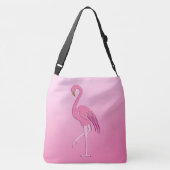  roze flamingo crossbody tas (Achterkant)