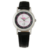 Roze Flamingo Custom Classic horloge (Voorkant)