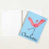 Roze Flamingo Custom Name School Planner (Display)