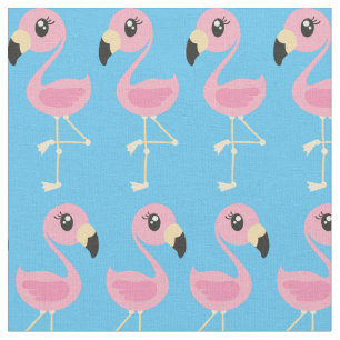 Roze Flamingo Cute Tropical Print Fabric Kinder Stof