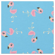 Roze Flamingo Cute Tropical Print Fabric Kinder