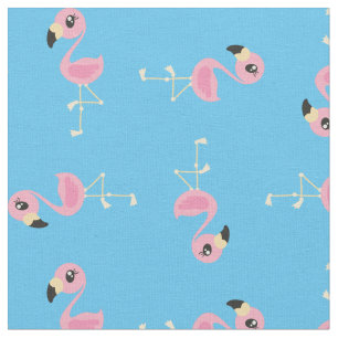 Roze Flamingo Cute Tropical Print Fabric Kinder Stof