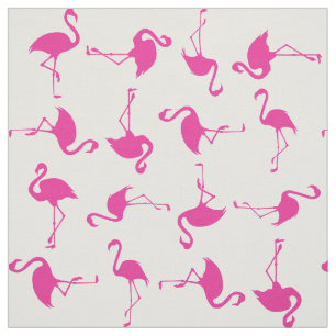 Roze Flamingo Cute Tropical Print Fabric Stof