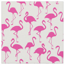Roze Flamingo Cute Tropical Print Fabric