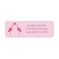 Roze Flamingo Cute Wedding Return-adres