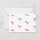 Roze Flamingo Dank u Nota Kaarten Notitiekaartje (Achterkant)