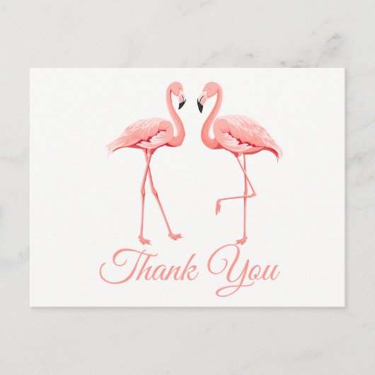 Roze Flamingo dank u tropische bruiloft zomer Briefkaart (Voorkant)