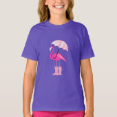 Roze Flamingo Design - Meisjes' Basic T-Shirt (Voorkant)