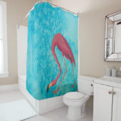  roze flamingo douchegordijn (In situ)