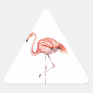 Roze Flamingo Driehoek Sticker