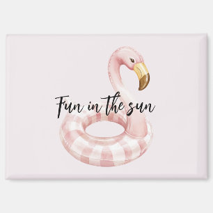 Roze Flamingo Drijfun in de Zon Magneet