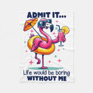 Roze Flamingo Drinkende Staarten Zomer Vakantie St Fleece Deken