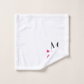 Roze flamingo en Hearts Patroon Bad Handdoek (Wasdoekje)