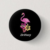 Roze Flamingo en Hibicus Button (Voorkant)