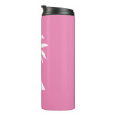 Roze Flamingo en Palm Thermosbeker (Geroteerd rechts)