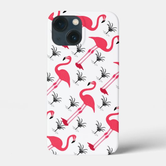 Roze Flamingo en Palm Tree Pattern Case-Mate iPhone Case (Achterkant)